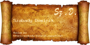 Szabady Dominik névjegykártya